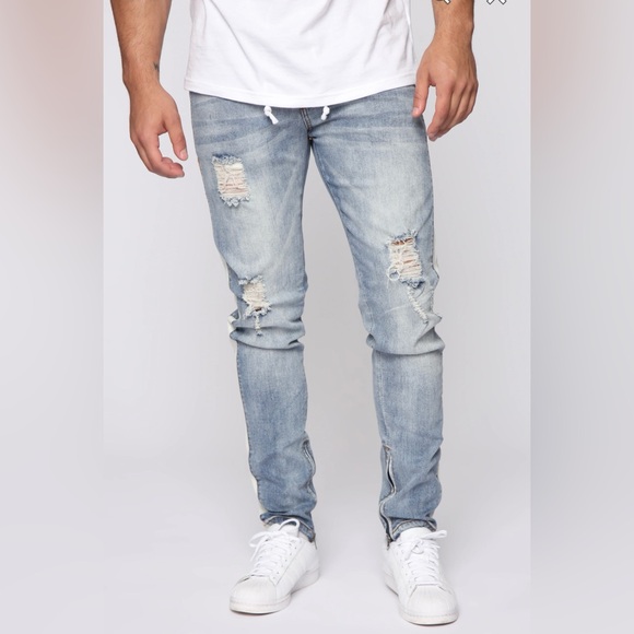 Nova Men, Teek Racing Stripe Skinny Jeans - Picture 2 of 9